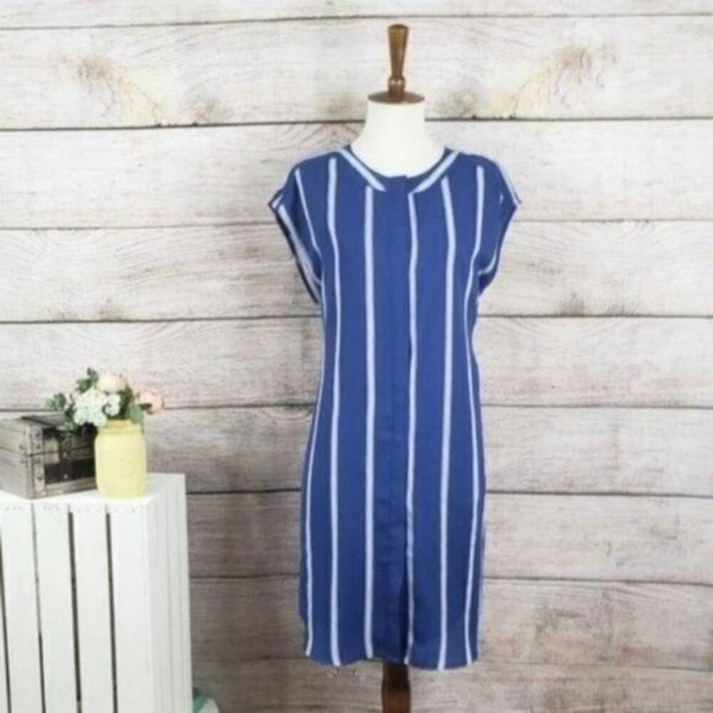 5/$25 BB Dakota Women’s Striped Button Down Shirt Dress Size M Medium